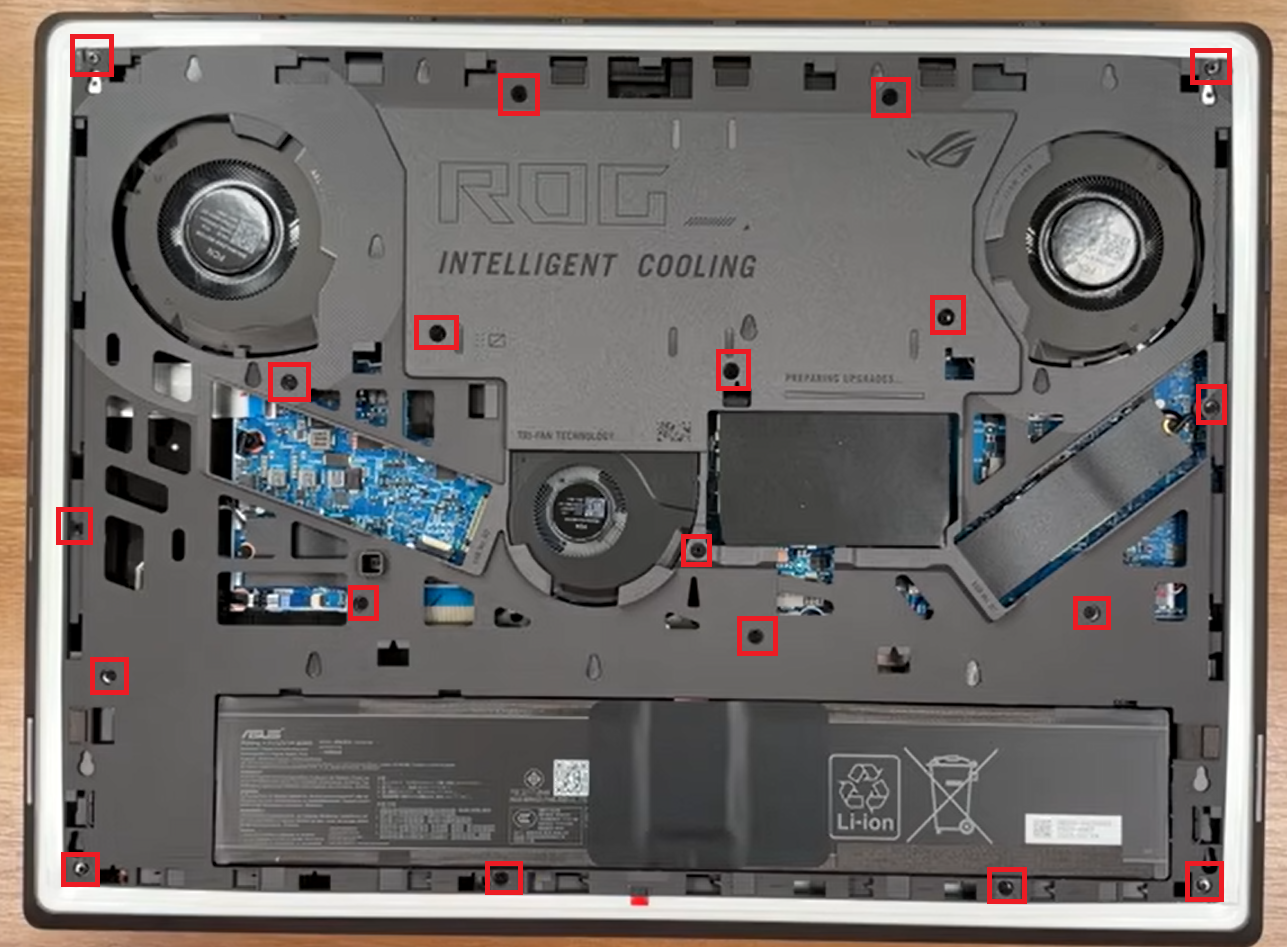 آموزش باز کردن لپ‌تاپ ASUS ROG Strix G18 2025